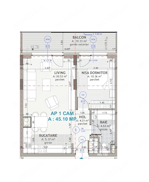 Apartament 2 camere finisat si mobilat str Eroilor, Floresti - imagine 13