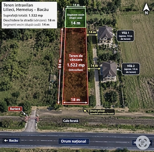 Teren intravilan lilieci   hemeiuș, bacău | oportunitate investiție  Proprietar 