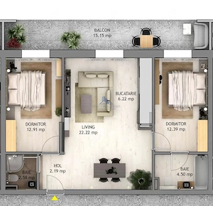 Apartament 3 camere + terasa  \ Sibiu - Selimbar