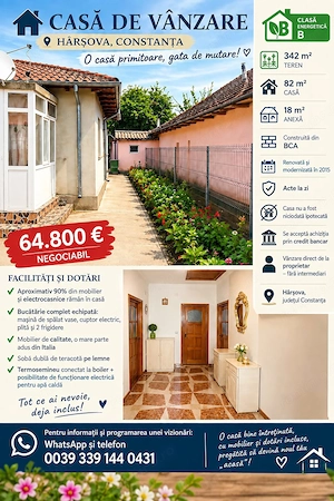 Casă de vânzare Hârşova, jud. Constanța