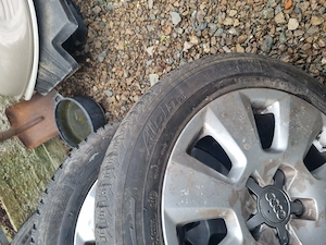 4 cauciucuri de iarna 205 55 16 cu jante de aliaj 5x112 de Audi - imagine 3