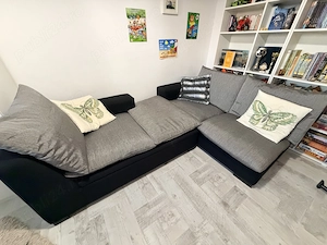 Coltar Mobila Dalin, L-form, 280 160cm, gri-antracit