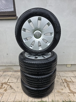 Set 4 jante aliaj 5x112 echipate cu anvelope vara 215/55/16
