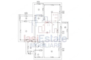 Apartament 3 camere, 71 mp, 2 bai si 2 balcoane, Centru - Stefan cel Mare