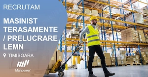 Recrutam masinist la masini pentru terasamente  prelucrare lemn! 