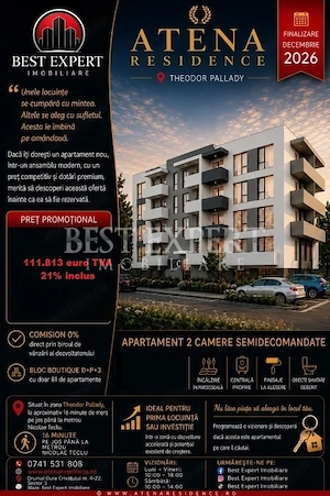 2 Camere Premium | Parcare Acoperită | Avans 50% | Încălzire în Pardoseală