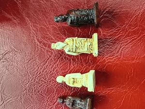 Joc Șah Chinezesc Vintage de Colecție   Piese Grele (Stil Soldați de Marmură), Cutie Originală