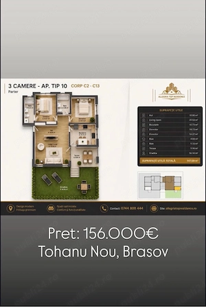 Vand apartament 3 camere - imagine 2
