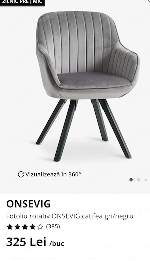 fotoliu rotativ Onsevig de la jisk, impecabil, ca nou