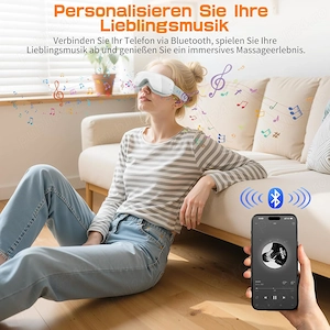 Aparat masaj ochi cu incalzire, Bluetooth si presiune aer, nou - imagine 4
