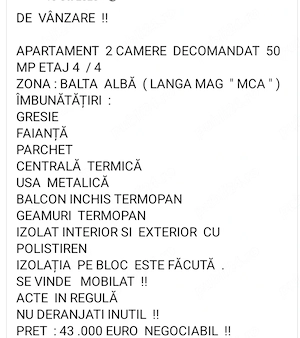Apartament de vînzare 