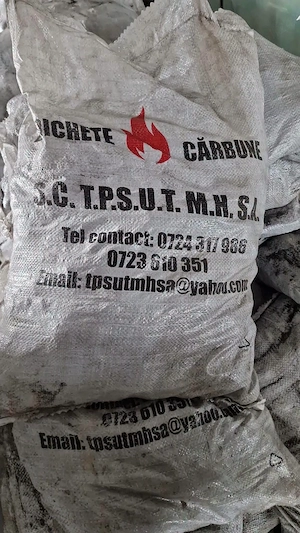 Brichete de carbune din lignit cu melasa 25 kg sac 