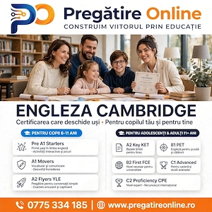 Engleză Cambridge pentru copii, adolescenți și adulți - individual sau în grupe