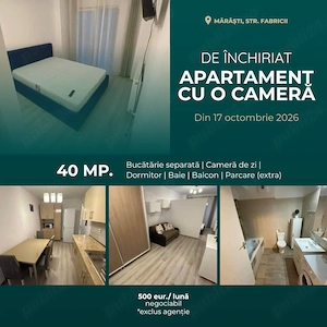Apartament cu o cameră de închiriat în Mărăști (40mp.)