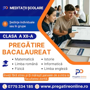 Meditații pentru liceu și pregătire pentru Bacalaureat   clasele IX XII - imagine 2