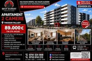 2 Camere| Pallady| Parcare BONUS Avans 50%| Calitate Premium| Direct Dezvoltator