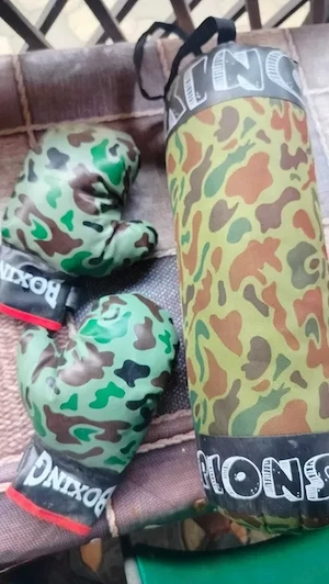 Box Copii   Sac de Box + Mănuși (Model Camuflaj   Camo)