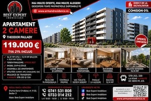 2 Camere Moderne | Parcare BONUS la Avans 50% | Încălzire în Pardoseală