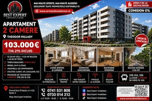 2 Camere Moderne | Avans 50% + Parcare BONUS | Comision 0%