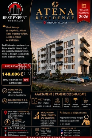 3 Camere | Avans 15% | Direct Dezvoltator | Bloc Intim | Comision 0%