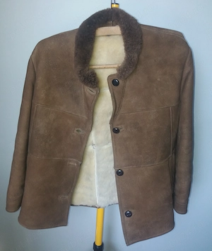 Cojoc blana vintage barbati, bundita, guler mic, maro, aproape nou