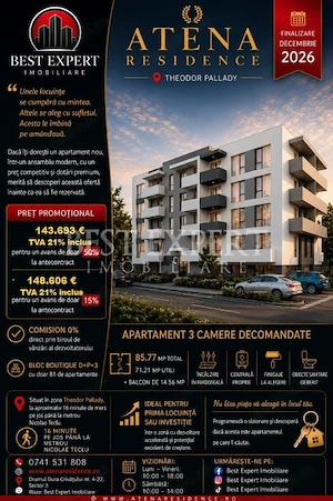 3 Camere | Bloc Nou | Încălzire în Pardoseală | Direct Dezvoltator
