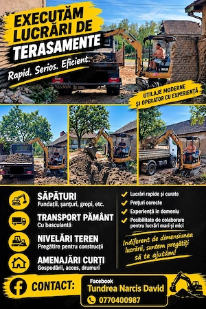 Execut lucrări de terasament și excavări sau transport moloz  - imagine 3