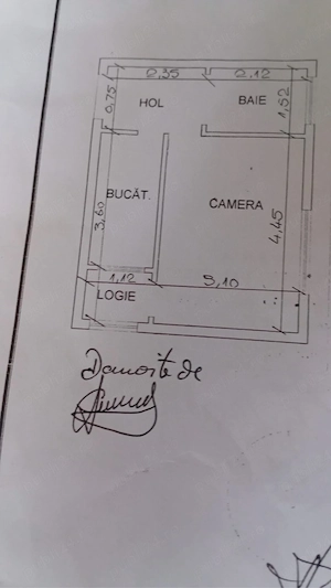 Apartament 1 camera, 27 mp, etaj 1, centrală proprie   zona Dacia - imagine 10