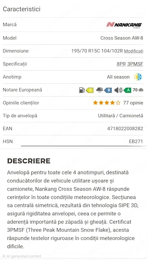 Anvelope ALL Season 195/70R15C NOI - imagine 7