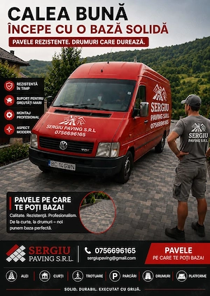 Pavaje executate profesional, alei, curți, parcări,.etc.