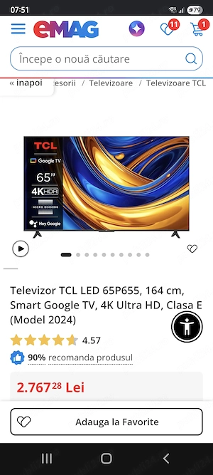 Vând tv tcl impecabil 164 cm - imagine 5