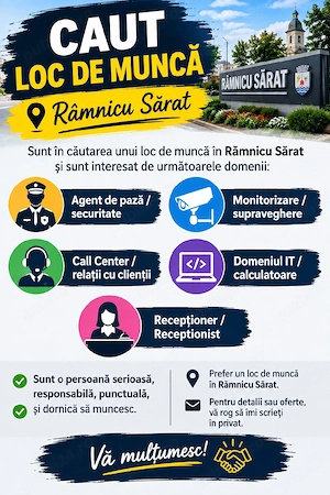 Caut loc de munca in Râmnicu Sărat 