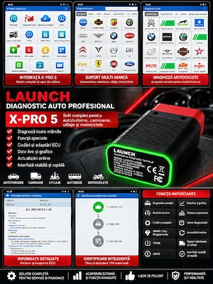 Diagnoza LAUNCH  X PRO 5 Tester Auto Camioane Utilaje Moto