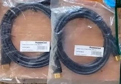 Set   Pereche 2 Cabluri HDMI PremiumCord High Speed Conectori Aurii   Noi, Sigilate