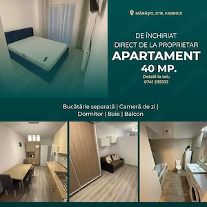Apartament cu o cameră de închiriat în Mărăști (40mp.)