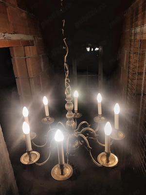 Candelabru masiv  alama bronz 8 brate 