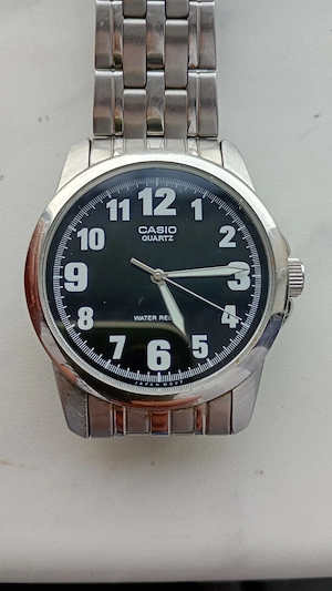 Casio MTP-1260P modul 1330, funcțional, negru-argintiu,baterie nouă,deviație 0 față de ceasul Atomic