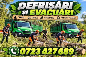 Echipa profesionista defrisari,debarasari crengi, vegetatie crescută necontrolat!