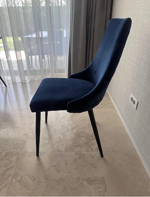 Vand urgent scaun living catifea albastru