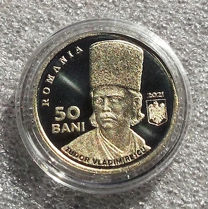 ROMANIA 50 de bani 2021 200 de ani de la revolutia condusa de Tudor Vladimirescu proof in capsula