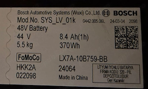 Modul Bosch Baterie Ford 0,37KWh Puma Fiesta Focus