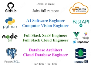 Job remote: AI Engineer, Computer Vision Engineer; Full Stack SaaS Engineer, Cloud Database Engineer