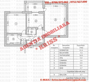 OFERTĂ! Apartament 2 Camere EREMIA GRIGORESCU Confort 1 Decomandat Etaj 2 Liber 52 Mp. Bloc Din 1986 - imagine 14