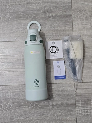 Sticlă de apă FJbottle 1L din oțel inoxidabil   termos cu pai și suport magnetic pentru telefon