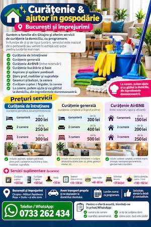 Curățenie & Ajutor în gospodărie - București și Împrejurimi 