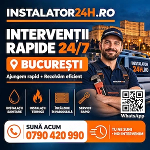 Instalator București 24 7   Urgențe sanitare, țevi sparte, pierderi apă