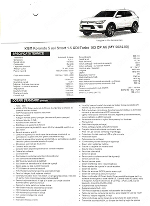  SsangYong Korando 1.5 T-GDi SMART+ 4WD +Pachet SMART+Pachet ACC Automatik Quartz GARANTIE 3+5 ani! - imagine 9