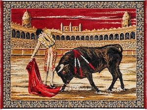 Covor   Tapiserie perete Coridă, Matador și Taur, 180x120 cm