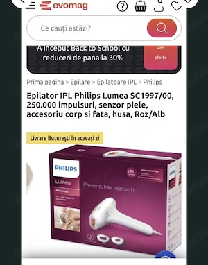 Epilator IPL Philips , 250000 implulsuri