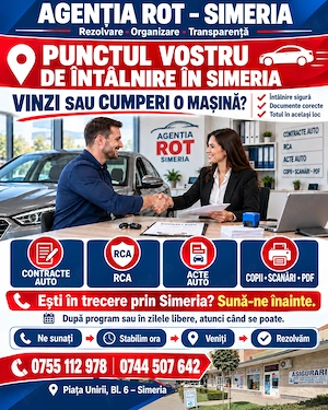 Agentia Rot punctul vostru de intalnire in SIMERIA vanzare cumparare auto. Acte Auto